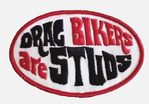 Vtg Drag Bikers Are Studs Racing Motorcycle Jacket Patch New NOS 1970s - Picture 1 of 3