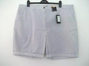 M&S Ladies White & Navy Stripe Chino Shorts Plus Size 24 BNWT CURVE - Picture 1 of 5
