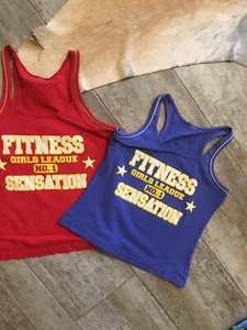 Zweier Set Rot Lila Grösse S Fitness Sensation Top Damen - Bild 1 von 4