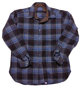 Vintage PENDLETON Men's 100% Virgin Wool Flannel Shirt Blue Plaid Small S Fit - Bild 1 von 8