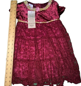NWTJenny Annie Dots Red Velour Dress Size 2t Baby Girls Holiday Christmas Gift - Picture 1 of 4