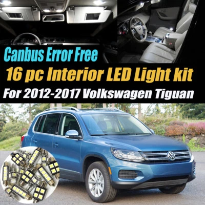 Kit de luz LED interior de carro branco 16 peças Canbus sem erros para 2012-2017 VW Tiguan  - Imagem 1 de 4
