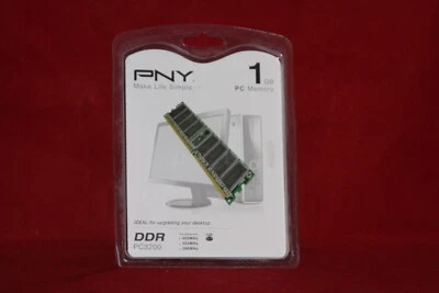 Desktop RAM, DDR 1GB PC3200, PNY Technologies (400/333/266) Memory MD1024SD1-400 - Image 1 of 4
