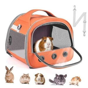  Guinea Pig Carrier Bag, Portable Small Animal Carrier Pouch for Hamster Orange - Picture 1 of 7