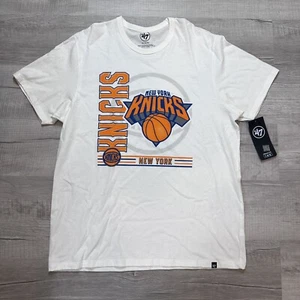47 Brand New York Knicks Mens XL Tee T Shirt New With Tags White Wash Cotton - Picture 1 of 8