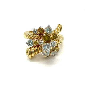 Lady's Diamond Fashion Ring 15 Diamonds 1.37 Carat T.W. 18K Yellow G (EPJ020902) - Picture 1 of 6