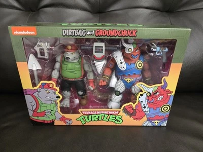 NECA Nickelodeon Teenage Mutant Ninja Turtles DIRTBAG & GROUNDCHUCK Figure Set - Image 1 of 4
