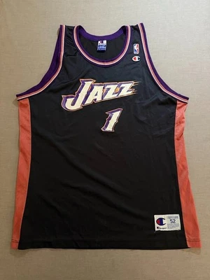 Camiseta de colección Utah Jazz #1 Champion NBA 52 para hombre 2XL negra sin mangas. Foto 1 de 4