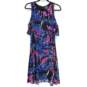 Anthropologie Maeve schulterfreies Blumendruck Kleid Damen 8 A-Linie mehrfarbig - Bild 1 von 6