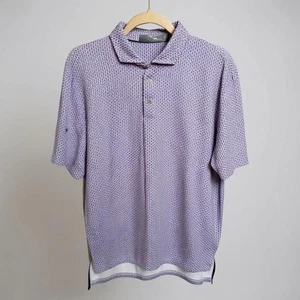 Camisa Polo de Golf RLX Ralph Lauren Patrón Púrpura Rendimiento Talla L - Imagen 1 de 4