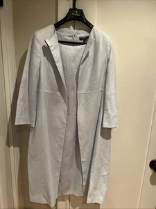 Brooks Brothers Pure Linen Shift Dress & Duster Jacket. Powder Blue Set NWT New - Picture 1 of 8