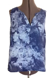 Lands Downunder Italian Linen Sleeveless Tank Size XL High Low Coastal Beach - Picture 1 of 12