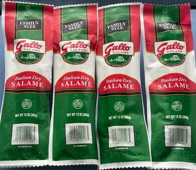 4 GALLO ITALIAN DRY SALAME Family Size Salami 13 oz ea x 4 FRESHEST FREE SHIPPNG - Image 1 of 3