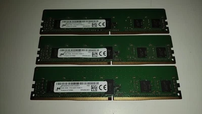 Micron DDR4 ECC lote de 3 (3x4GB) 12GB total 2400MHz MTA9ASF51272PZ-2G3B1II Foto 1 de 3