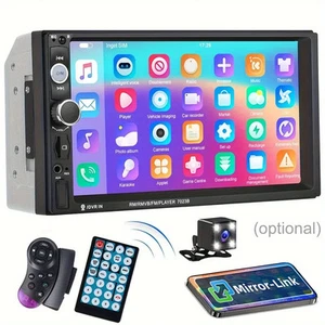 Car Radio Player Phone Mirror Link,7" HD MP5 Player FM Stereo+Rear View Camera - Picture 1 of 8