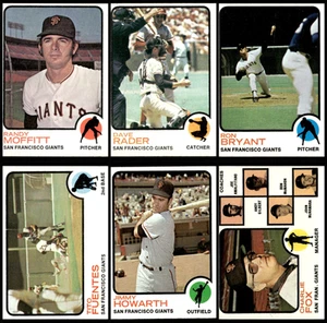 1973 Topps San Francisco Giants 6 Card Lot (EX) - Picture 1 of 14