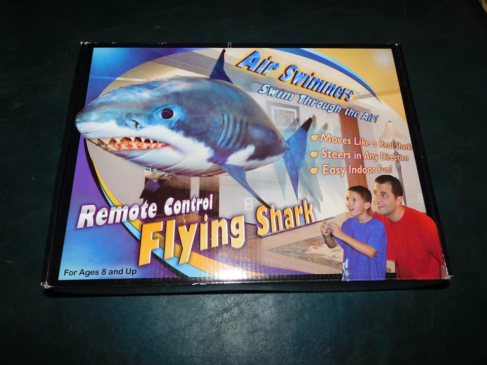 Air Swimmers Remote Control Flying Shark Swims Sealed Box. NEW IN OPEN BOX ! - Image 1 of 4