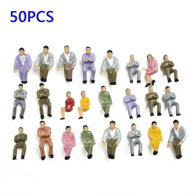 50x Mixed Painted Model Trains People Seated Passengers Figures O-O Gauge Cheap- - Image 1 of 4
