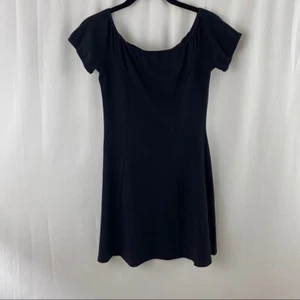 Vestido LA Hearts negro manga gorra ajuste y llamaradas nuevo con etiquetas - Imagen 1 de 8