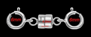 ANILLO RESORTE 6MM 4.5mm 14k MAGNÉTICO DOBLE CIERRE 3/4" Extensor Oro Blanco SÓLIDO - Imagen 1 de 6
