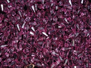 Beads Faceted Drops 11x6mm Raspberry Rose 25g DIY Lampshades Crafts - Picture 1 of 2