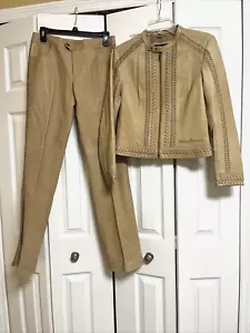 Harley Davidson LOGO Wanderlust 2-teilige camelfarbene Lederjacke & Hose Anzug Größe S - Bild 1 von 23