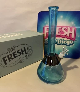 NEW Blue 12" FRESH Beaker Glass Water Pipe Hookah Thick Soft Blown American Made - Picture 1 of 11
