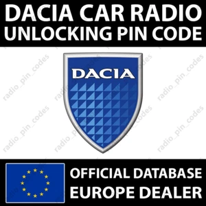 DACIA RADIO PIN CODE UNLOCK NAVIGATION RENAULT DOKKER DUSTER JOGGER SANDERO - Bild 1 von 6