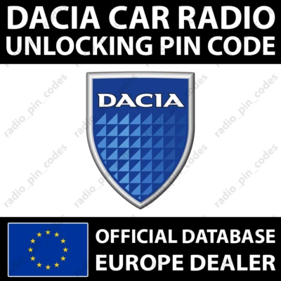 DACIA RADIO PIN CODE UNLOCK NAVIGATION RENAULT DOKKER DUSTER JOGGER SANDERO - Bild 1 von 4