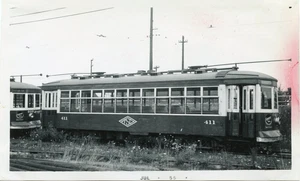 5C946 RP 1952 SCRANTON TRANSIT RAILWAY CAR #411 STORED @ SCRANTON PA YARD - Picture 1 of 1