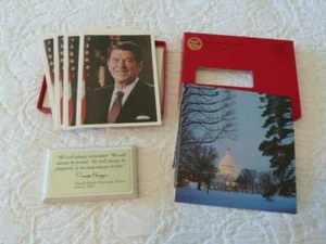 Ronald Reagan Vintage 1984 D-Day Discorso Targa e Senato Campidoglio Elezioni Xmas Cards - Foto 1 di 7