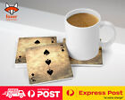 COASTER COFFEE DRINKING MAT|THREE 3 OF SPADES PLAYING CARDS