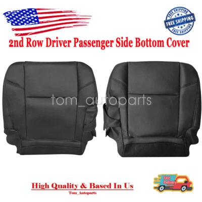 2nd Row Both Side Bottom Leather Cover Black For 2007-2014 Cadillac Escalade ESV - Image 1 of 4