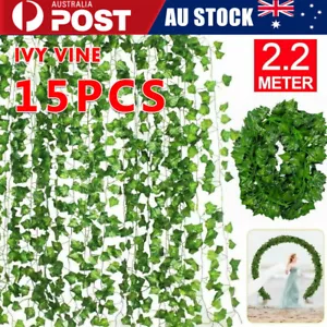 15X 2.2M Artificial Ivy Vine Fake Foliage Hanging Leaf Garland Plant Party Deco - Picture 1 of 12