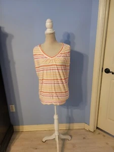 Blusa para mujer talla loft grande multicolor a rayas sin mangas - Imagen 1 de 6