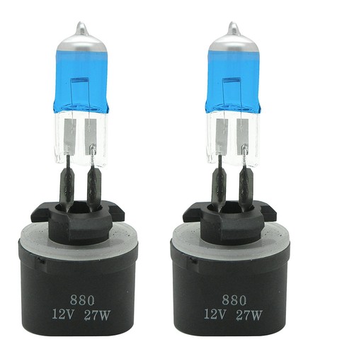 2x 27W Halogen Bulbs 880/893 - 6000K White Xenon Headlight & Fog Light Bulbs