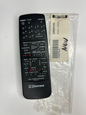 Emerson 0766073010 TV VCR Remote OEM VCR4002 VCR4003 VCR4003C TVCR0950 VT1975 + - Image 1 of 2