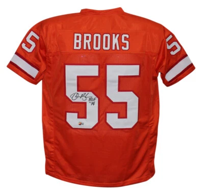Derrick Brooks Autographed/Signed Pro Style Orange XL Jersey HOF Beckett 33972 - Image 1 of 4
