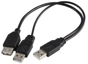 PRO SIGNAL - Twin USB A Male naar USB A Female High Power Lead, 0.2m - Afbeelding 1 van 1