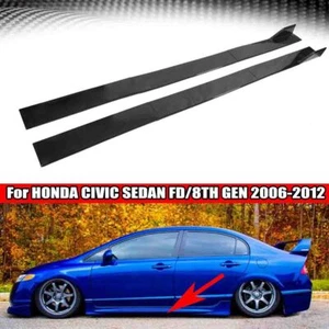 For Honda Civic 2006-2012 78.7'' Glossy Black Side Skirts Extension Lip Rocker - Picture 1 of 10