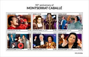 Estampillas Montserrat Caballé Freddie Mercury montadas sin montar o nunca montadas 2023 Sierra Leona M/S - Imagen 1 de 1