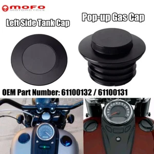 For Harley Davidson M8 Softail Models Pop-up Tank Cap+Flush Mount Dummy Caps Kit - Picture 1 of 9