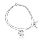 Tiffany & Co Sterling Silver Heart Tag Key Bracelet SB-3484