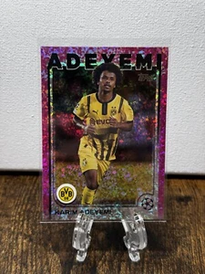 2024-25 Topps UEFA Club Competitions - #105 Karim Adeyemi - Pink Sparkle Foil - Picture 1 of 2