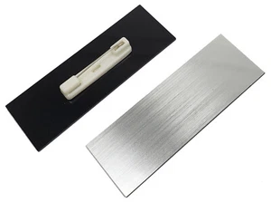 25 Brushed Silver Name Tag Badge Blanks 1" x 3" Square Corners w/ Pin Fasteners - Picture 1 of 1