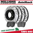 Front & Rear Drilled Slotted Brake Rotors Black & Pads for Toyota Sequoia 4.7L