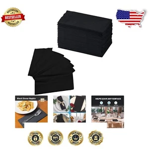 1000 Count Black 2-Ply Napkins - 15" x 17" - Ideal for Parties and Formal Events - Picture 1 of 9