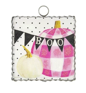THE ROUND TOP COLLECTION Gallery Mini Boo Banner Pumpkin Print - Picture 1 of 3