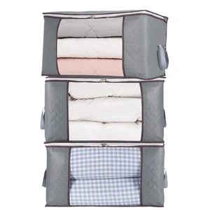 3Pcs Jumbo Zippered Storage Bag for Closet King Comforter, pillow, quilt, bed... - Picture 1 of 7