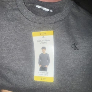calvin klein jeans youth French Terry Crew Top Long Sleeve  Size S 7/8  Boys - Picture 1 of 4
